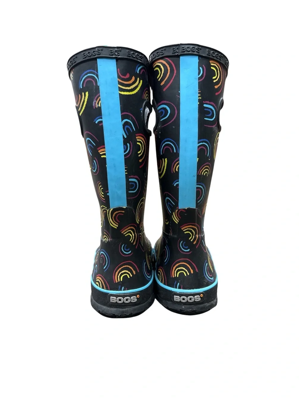 Bogs Bloom Kids Rainbow Print Rain Boots Size 3